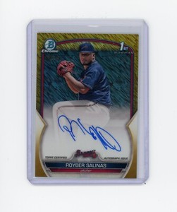 2023 Bowman Chrome Royber Salinas Gold Shimmer 1st Auto /50 Braves