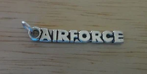 Sterling Silver 30x4mm says AIR FORCE Military Charm! - Picture 1 of 2
