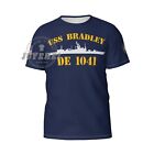 USS BRADLEY DE-1041 T-shirt Men's Casual tshirts Short Sleeve Shirts Top Tee