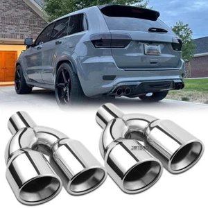 For Jeep Grand Cherokee SRT8 Dual 2.5" In 3.5" Out Quad Exhaust Tips Double Wall - Bild 1 von 18