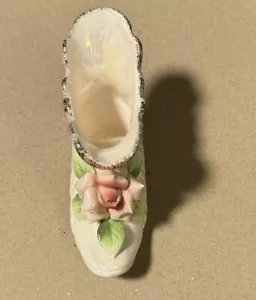 Vintage Norcrest Victorian Shoe Rose Fine China 4.75” X 3”. EB6 - Bild 1 von 6