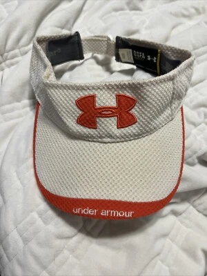Visera Under Armour para mujer OSFA blanca naranja equipo térmico correa atlética Foto 1 de 4