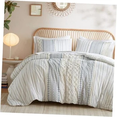 Juego de edredón INK+IVY para cama tamaño queen, chenilla completo/queen azul marino Foto 1 de 4