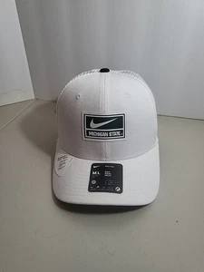 Nike Hombres Michigan State Spartans Blanco Tiro Ajustable Camionero Sombrero M/L Malla - Imagen 1 de 6