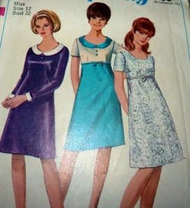 *LOVELY VTG 1960s DRESS Sewing Pattern 12/32 - Picture 1 of 2