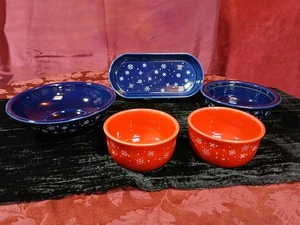Fiesta Weihnachten Schneeflocke rot und kobalt Geschirrteile - Bild 1 von 8