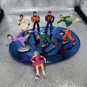 Vintage Lead Ice Skaters Lot Of 8 Colorful Heavy Figurines NOT Barclay - Picture 1 of 5