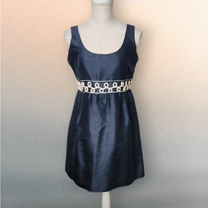 NWT Vineyard Vines Size 10 Bouquet Dress 100% Silk Navy Blue Sleeveless $245 - Picture 1 of 9