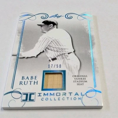 Cartão de assento Babe Ruth New York Yankees 2017 jogo folha usado estádio 17/50 LML53 - Imagem 1 de 2