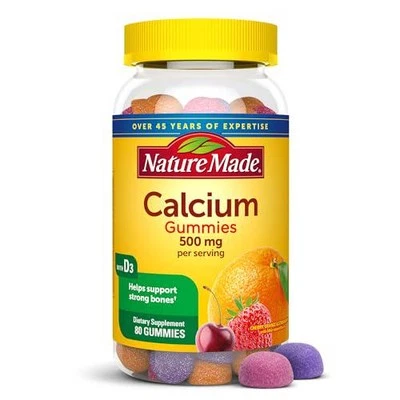 Nature Made Calcium Gummies 500 mg Per Serving with Vitamin D3, Dietary for Bone - Image 1 of 4