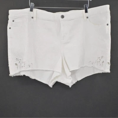 Pantalones Cortos TORRID Para Mujer Talla 26 Recorte Bordado Ajustados De Colección Elastizados Blanco Denim Foto 1 de 4
