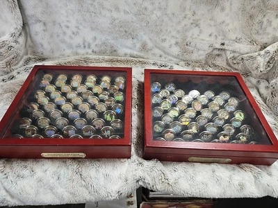 Holographic Gold-plated Statehood Quarters Collection w/ Wooden Case 50  Coins - Image 1 of 4