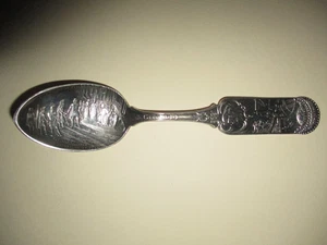 Cuchara de recuerdo vintage CHICAGO 1893 ROGERS estampada dos veces 1893 muy grabada - Imagen 1 de 8
