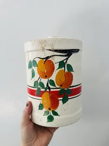 Vaso de galletas Ohio Roseville con decoración naranja/vajilla decoración de cocina de granja - Imagen 1 de 15