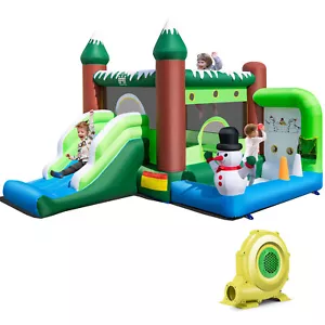 6-in-1 Inflatable Snowman Themed Jumping House Bouncing Castle w/ 735 Blower - Picture 1 of 8