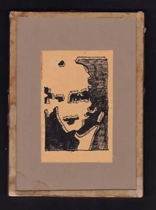20th C art ink drawing The Second Room, Tweede Kamer, Piet van den Heuvel Napaku - Bild 1 von 7