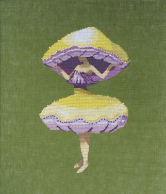 Cross Stitch Chart ~ Nora Corbett The Dark Forest - Miss Yellow Mushroom #NC342 - Image 1 of 4