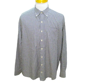 PETER MILLAR Herren (Größe XL) blau braun kariert Langarm Knopfleiste Hemd Oberteil - Bild 1 von 4