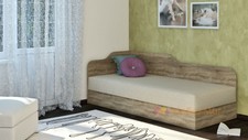 Letto singolo contenitore testiera paratia City 2004 rovere Design cameretta