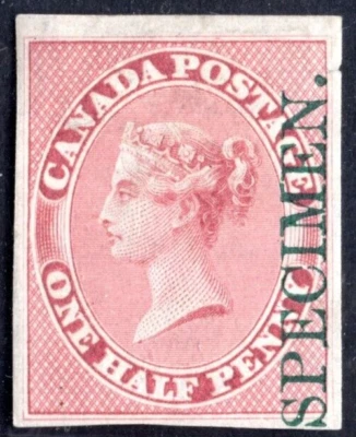 CANADA 1857 S.G. #17 SCOTT #8, 1/2 PENNY QUEEN VICTORIA SPECIMEN - Image 1 of 2