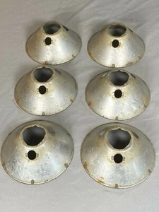 6 antike Metallkegel, wiederverwendbar? ANHÄNGERLICHTSCHIRM, cremefarbene Trennscheiben - Bild 1 von 12