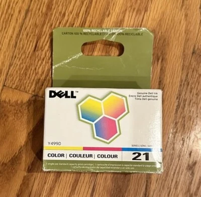 Genuine Dell 21 ~ Color Ink Cartridge New In Box (box Is damaged) Ink is sealed - Image 1 of 2
