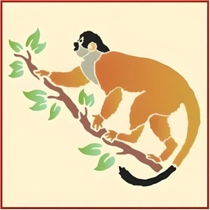 MONKEY 2 STENCIL - Tropical Rainforest Jungle Animals - The Artful Stencil - Picture 1 of 6