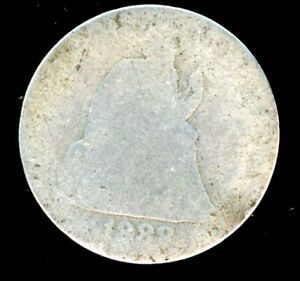 1888 Plain Seated Liberty Dime - 0.900 Fine Silver - Low Grade - CHEAP