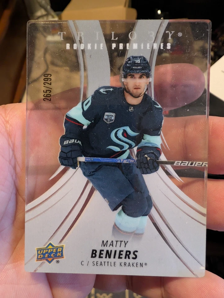 2022-23 UD Trilogy Rookie Premieres Plexiglass 265/299 Matty Beniers #RP-BE - Image 1 of 1