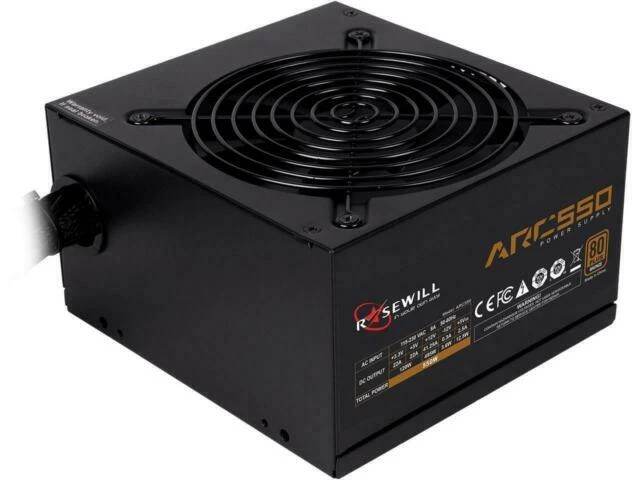 Rosewill 550 Watt Gaming Computer Power Supply, 80 Plus Bronze PSU ARC 550,black - Image 1 of 1
