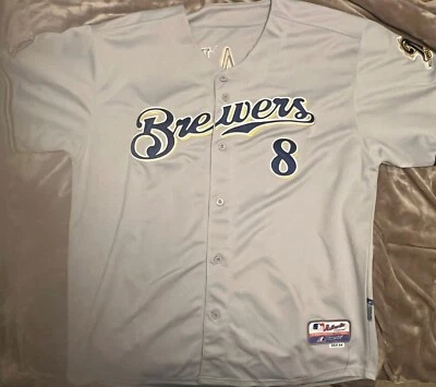 Milwaukee Brewers Ryan Braun #8  Majestic Sewn Authentic Jersey Size 54 - Image 1 of 4