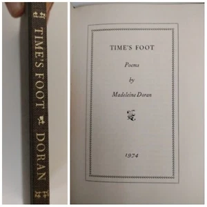 Signed. TIME'S FOOT. Poems Madeline Doran. 1974.  (San Diegan).  Hardcover - Picture 1 of 8