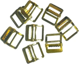 Metal Oro Chaleco Deslizador Hebillas, Ajuste Barra, 19MM Tira Ancho, Arte STW-1 - Imagen 1 de 2