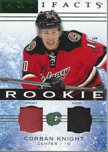 2014-15 Artifacts Jerseys Patch Emerald #136 Corban Knight /75 Jersey