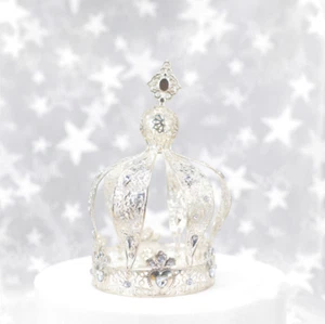 Crown Creative Metal Cake Topper Accessory For Wedding Party Silver - Picture 1 of 3