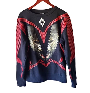 Marcelo Burlon Sweatshirt Split Face Gorilla Red Stripe Crewneck Black Small - Picture 1 of 8