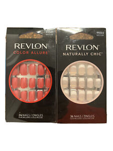 4 Pack REVLON Naturally Chic 91041 + 95203 Medium Fake Nails 72 count