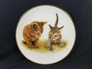 RARE Vtg1983 John Mould's Cats 2nd Issue Plate, 2 Tabby Kittens "Your Move" NIB - Picture 1 of 9