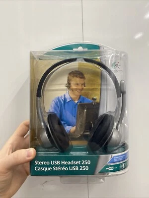 Logitech Stereo USB Headset 250 Noise Cancelling Mic PC/MAC NEW Zoom Skype SEALD - Image 1 of 4