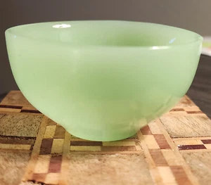 Beautiful translucent jade glass? Chinese light green, tea wine cup 3" Handmade. - Picture 1 of 8