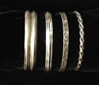 Batch of Four Vintage Sterling Petite Cuffs