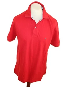 TOMMY HILFIGER HOMBRE ROJO 40 2 CAPAS ALGODÓN POLO camisa camisa talla L #1 - Imagen 1 de 4