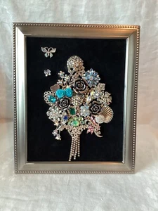 Costume Jewelry “Everlasting Bouquet” Framed Art 8X10 Spring/Easter/Mother’s Day - Picture 1 of 6
