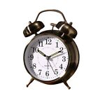 Silent Sweep Second Alarm Clock Retro Style Metal Ring Clock Vintage Clock