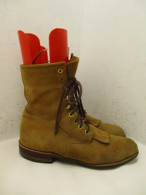 Botas de Vaquero Marrón Áspera Gamuza Con Cordones Estilo Roper Kiltie Para Hombres Talla 10 D Foto 1 de 4