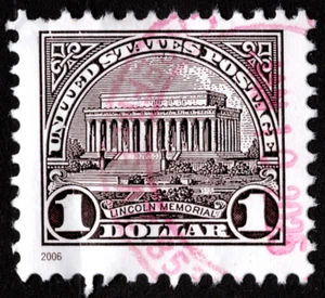 US Stamp Scott # 4075a Used F-VF - $1.00 Violet Brown Lincoln Memorial Issue - Picture 1 of 1