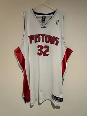 Camiseta deportiva de baloncesto vintage Pistons #32 Hamilton talla 56 blanca Reebok cosida auténtica Foto 1 de 4