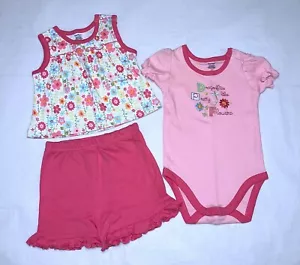 Girls Infant Casual 3 Piece Set Sizes: 0-3M - 3-6M - 6-9M - Picture 1 of 16