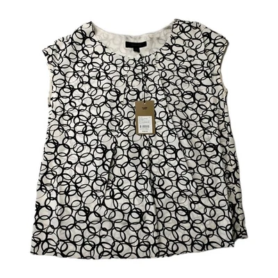 COUNTRY ROAD 100% Silk print Tank Top XS Relaxed Swing Singlet BNWT cap Sleeve  - image 1 of 4