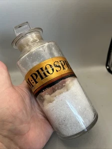 GENUINE VINTAGE VICTORIAN / EDWARDIAN POISON CHEMIST ROUND BOTTLE WITH STOPPER - Picture 1 of 7